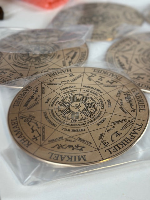 CNC engraving the mandala into bronze
